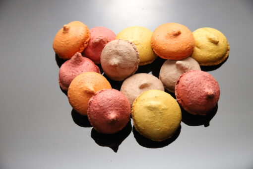 Macarons secs(sans gluten), framboise,citron, chocolat, orange - Boulangerie Brin