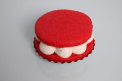 Macaron vanille,framboise (macaron, ganache montée vanille, compotée de framboise) (sans gluten) - Boulangerie Brin