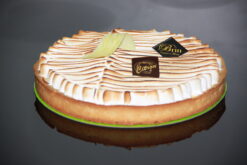Tarte au citron meringuée ( fond de pâte sucrée, crème citron et meringue italienne)